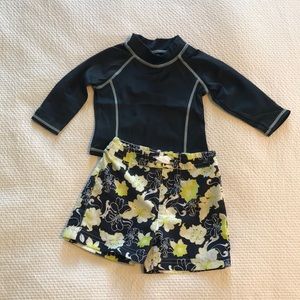 ✨ Last Chance Baby Swim Trunks and Long Sleeve Rashguard Set